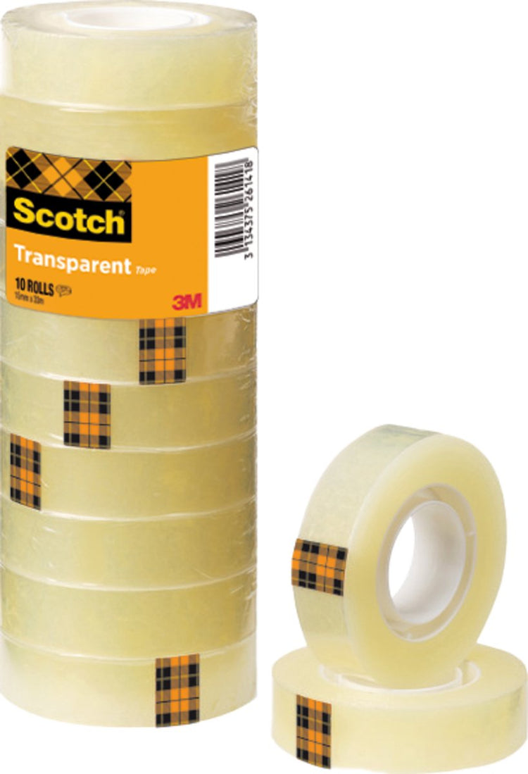 Ruban adhésif à usage général Scotch ®, transparent, tour, 15 mm x 33 m, tour de 10 rouleaux
