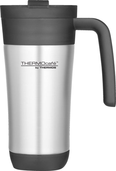 Thermos themos tasse chauffante tasse à café isotherme - acier inoxydable - argent noir - 425 ml - tasse de voyage
