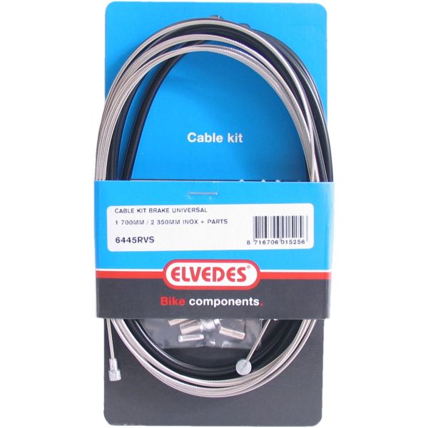 jeu de câbles de frein universel 1800 2350 mm noir argent