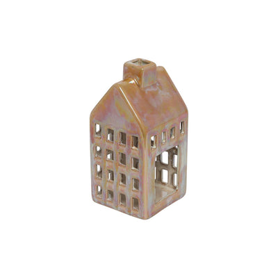 Countryfield photophore maison m jaune orange 7,8x16cm