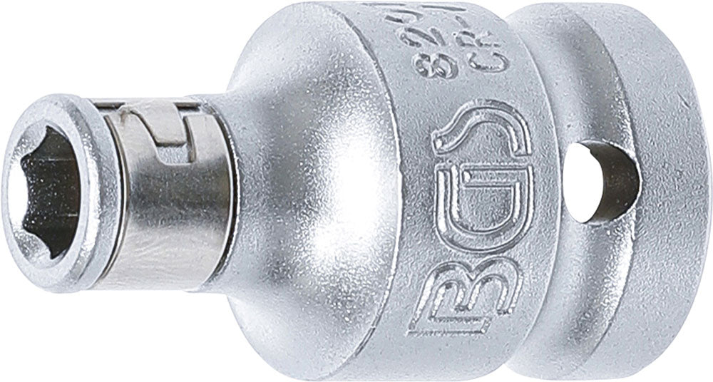 Adaptateur d'embout Bgs technic avec bille de retenue carré 1 2 vers hex 1 4