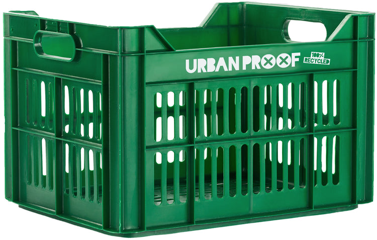 caisse à vélo recyclée de 30 litres en polypropylène vert foncé