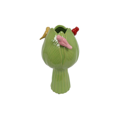 Countryfield vase tulipe avec oiseaux s vert ø11cm