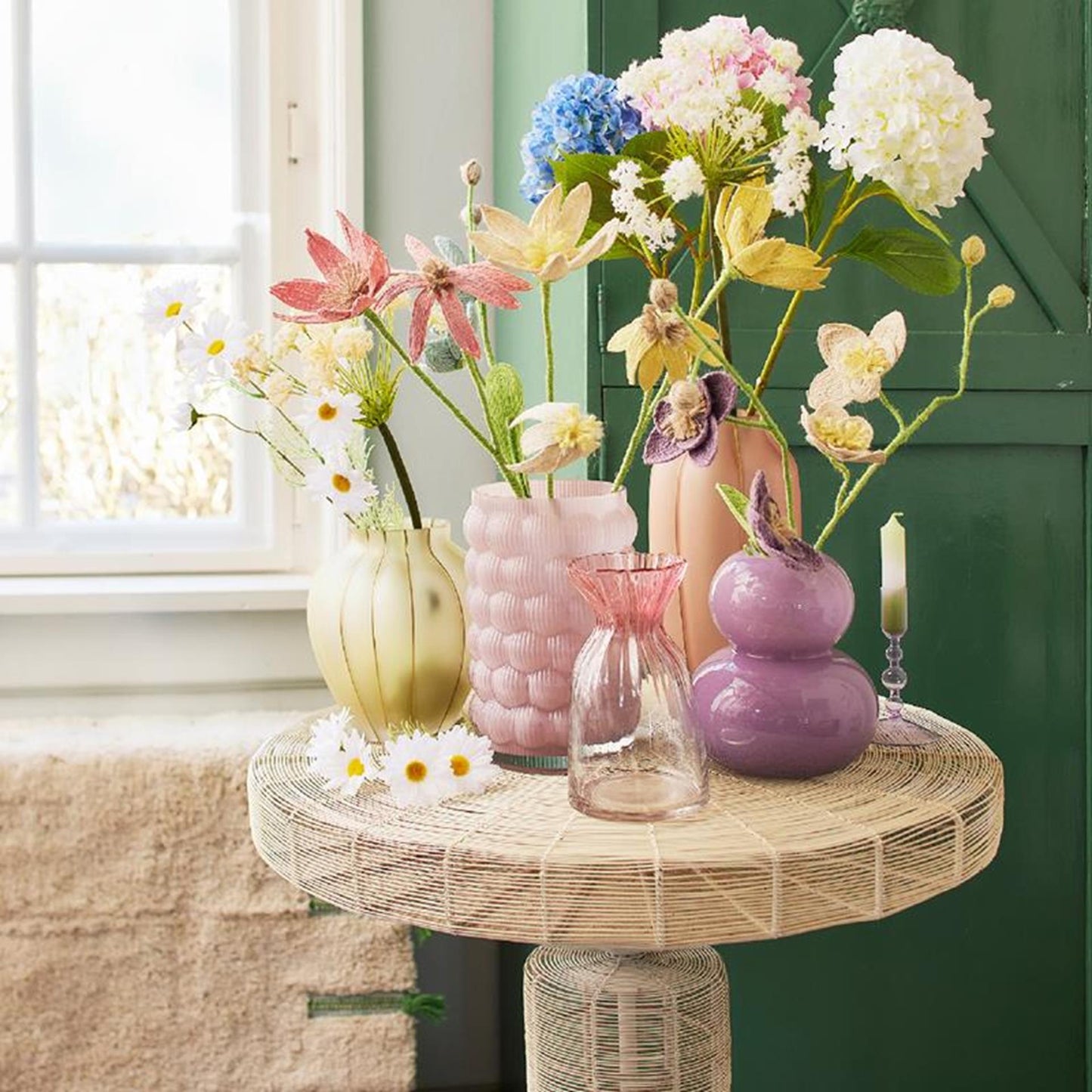 Vase Decoris verre h20,5cm rose tendre