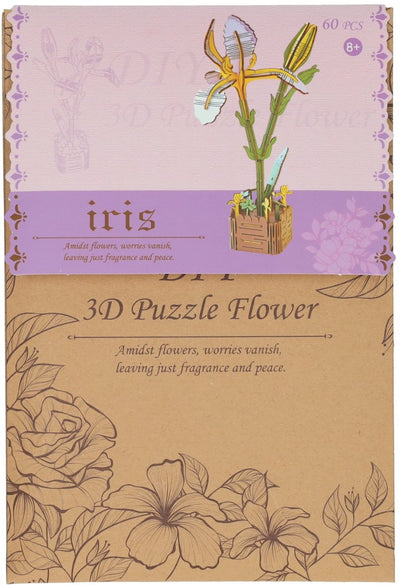 Kit de construction 3D en bois iris - 60 pièces.