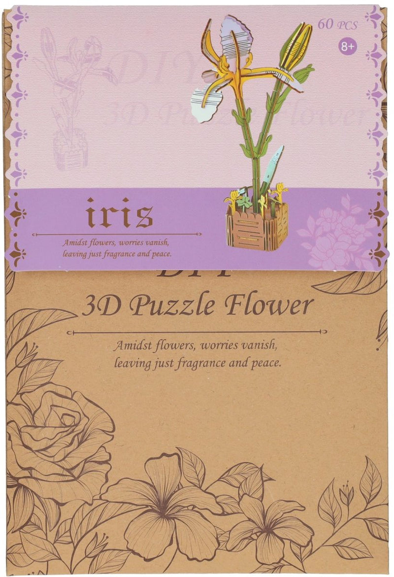Kit de construction 3D en bois iris - 60 pièces.