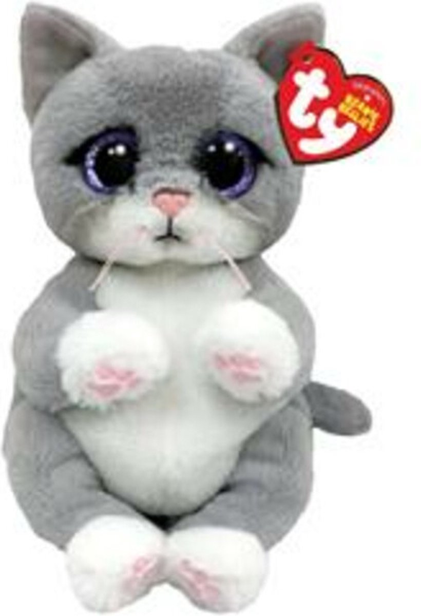 Ty Beanie Babies Bellies Morgan Grey Cat, 15cm