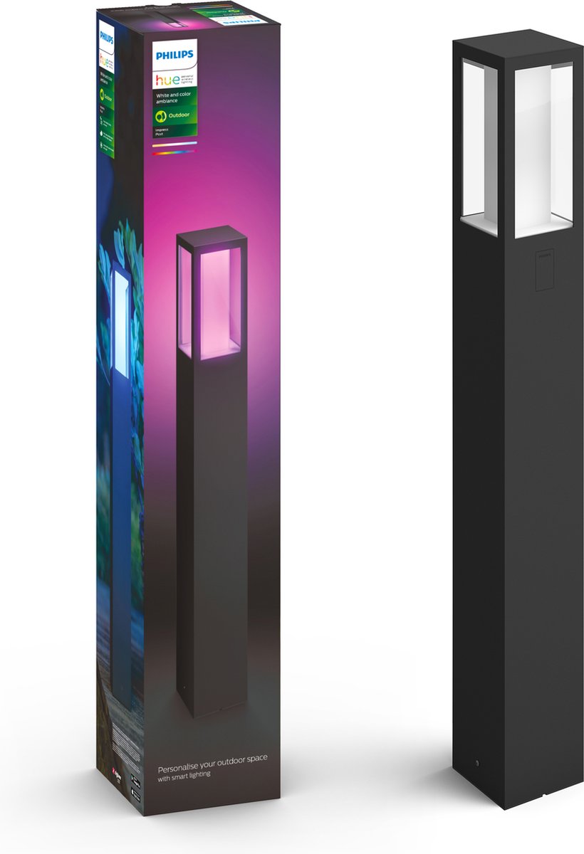 Lampe sur pied Philips hue impressionnant - lumière blanche et colorée - noir - haute