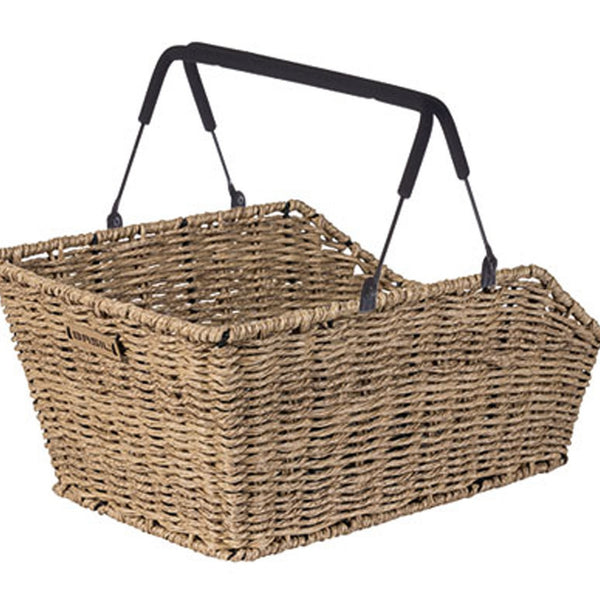 Basil Cento Rattan Look Multi - panier à vélo - arrière - marron clair