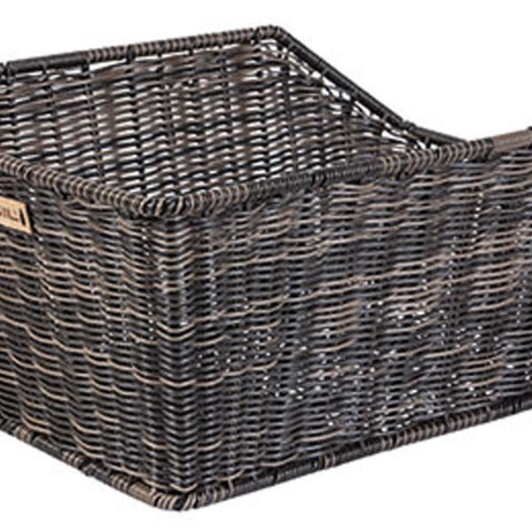 Basil Cento Rattan Look WSL - panier à vélo - à l'arrière - avec système Basil WSL - marron