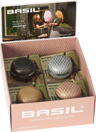 Affichage avec 4 cloches de vélo de cloche de basilic noir