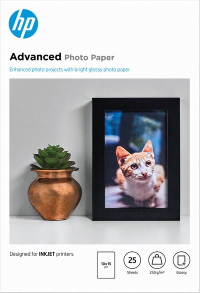 Papier photo Hp - 10x15cm 250g m 25 feuilles