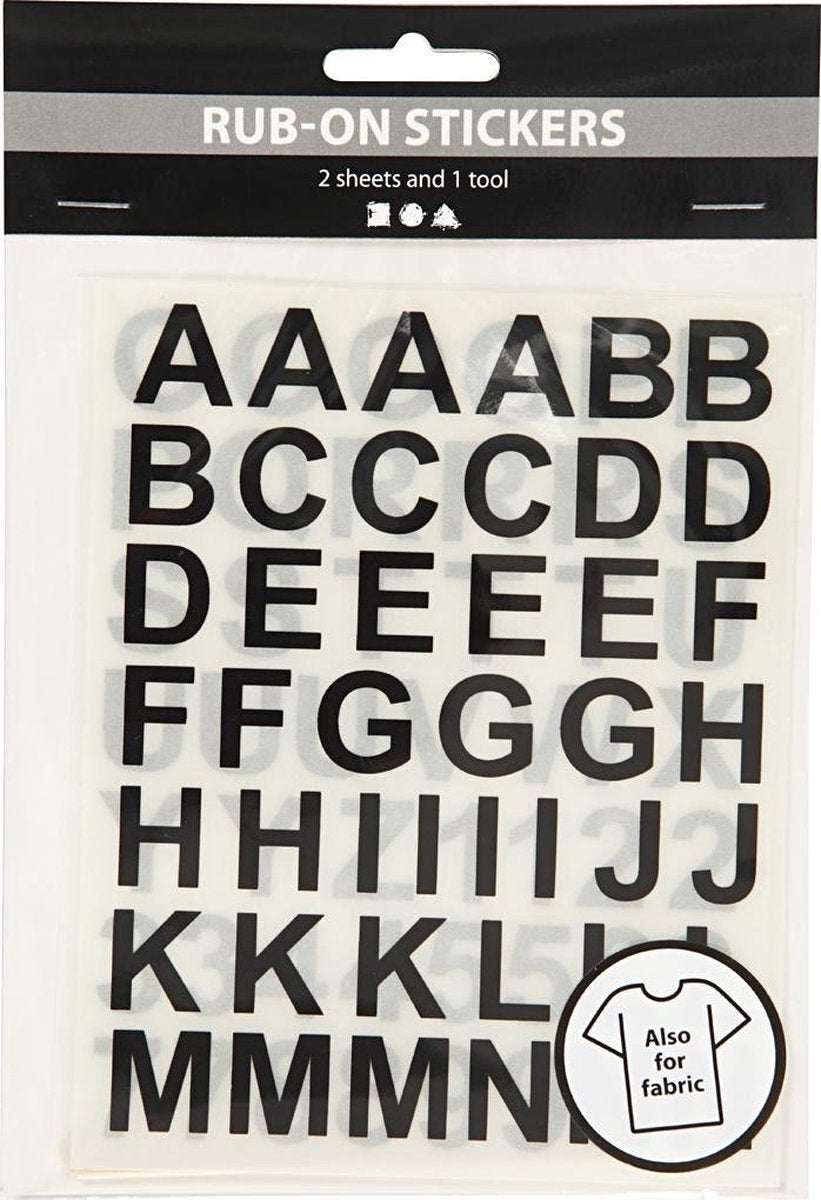 Creativ Company Frot-on Stickers Letters and Figures Black, 2 Fellings
