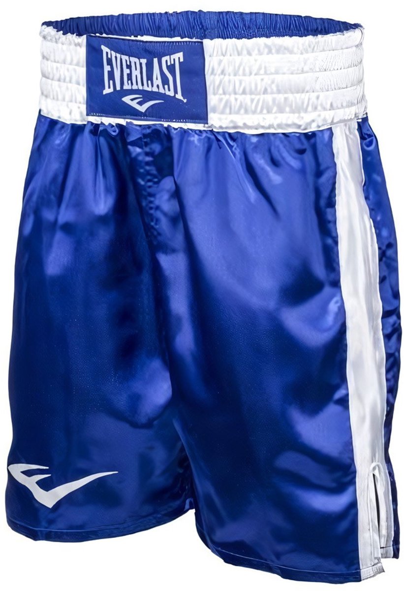 Short de boxe Everlast 23 po, bleu blanc l