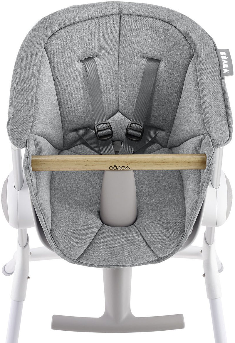 Béaba réducteur d'assise up down - coussin confort pour chaise haute - ergonomique doux - lavable - à partir de 6 mois - gris