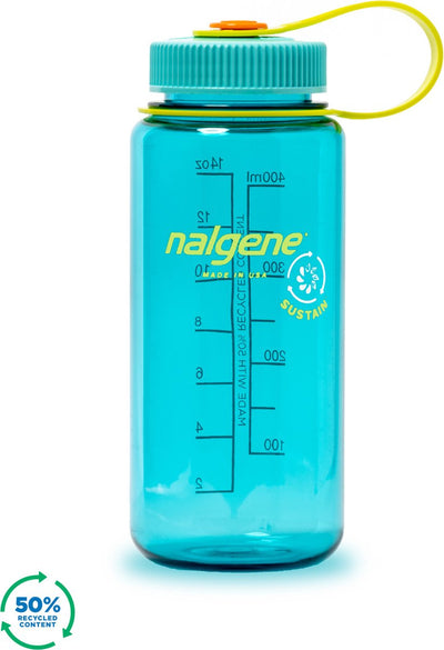 Nalgene - bouteille à large goulot - gourde - bouteille d'eau - étanche - 500 ml - sans bpa - sustain - céruléen