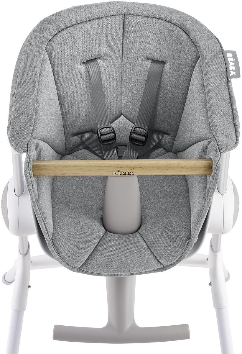 Béaba réducteur d'assise up down - coussin confort pour chaise haute - ergonomique doux - lavable - à partir de 6 mois - gris