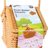 Petit panier de pique-nique en bois avec une vaisselle romantique, 30dlg.