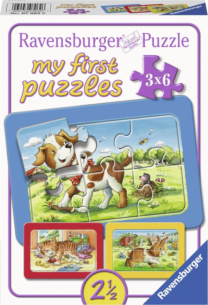 Ravensburger Jigsaw Puzz mes amis animaux, 3x6st.