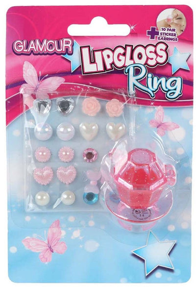 Anneau à lèvres à lèvres glamour et 10 paires d'autocollants de boucle d'oreille