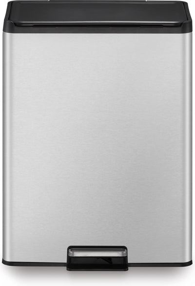 Eko eko poubelle à pédale essential 2x20 l couleur argent mat