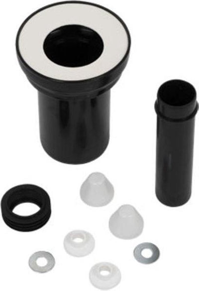 Raccord WC mural Plieger sanit - kit de raccordement complet - 18 cm - noir