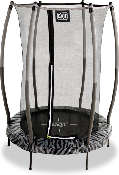 Exit toys exit trampoline tiggy ø140cm - avec filet de sécurité - rond - trampoline enfant - noir gris