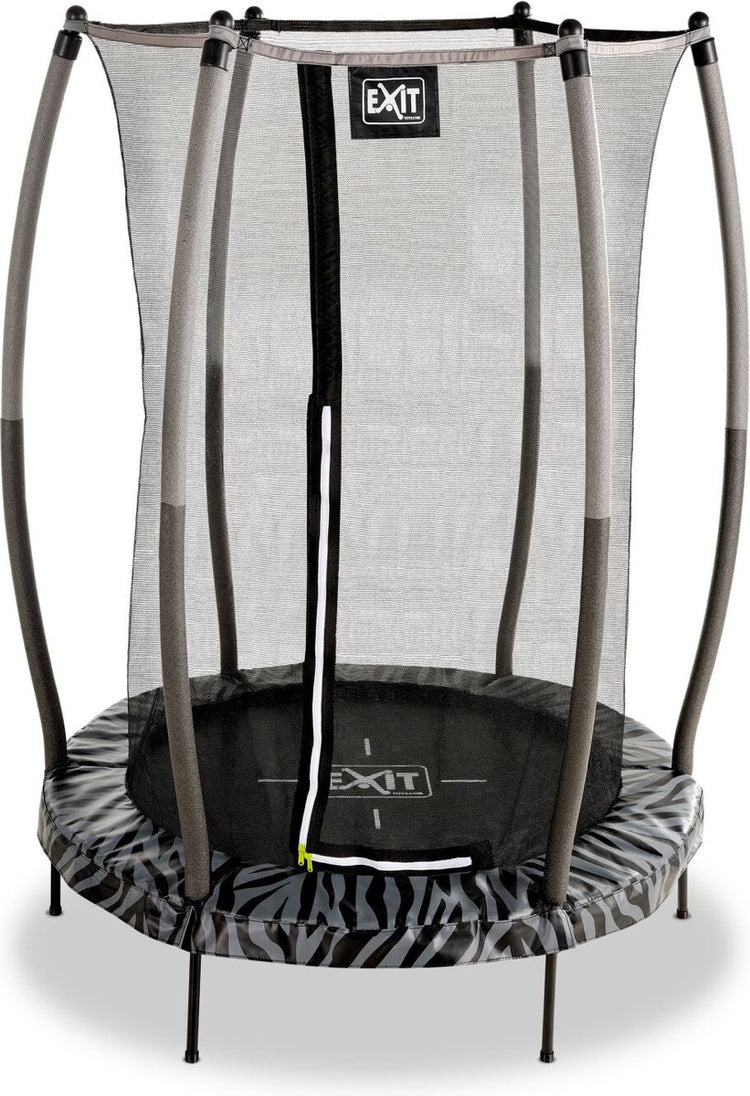 Exit toys exit trampoline tiggy ø140cm - avec filet de sécurité - rond - trampoline enfant - noir gris