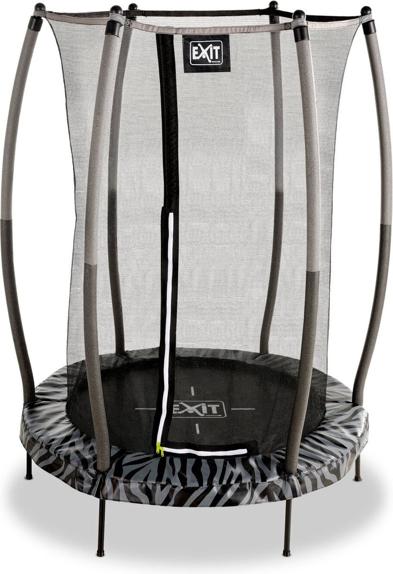 Exit toys exit trampoline tiggy ø140cm - avec filet de sécurité - rond - trampoline enfant - noir gris