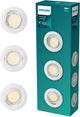 Philips LED Spot encastrable Philips Peridot - raccord gu10 - blanc - rond - spot orientable - pack de 3