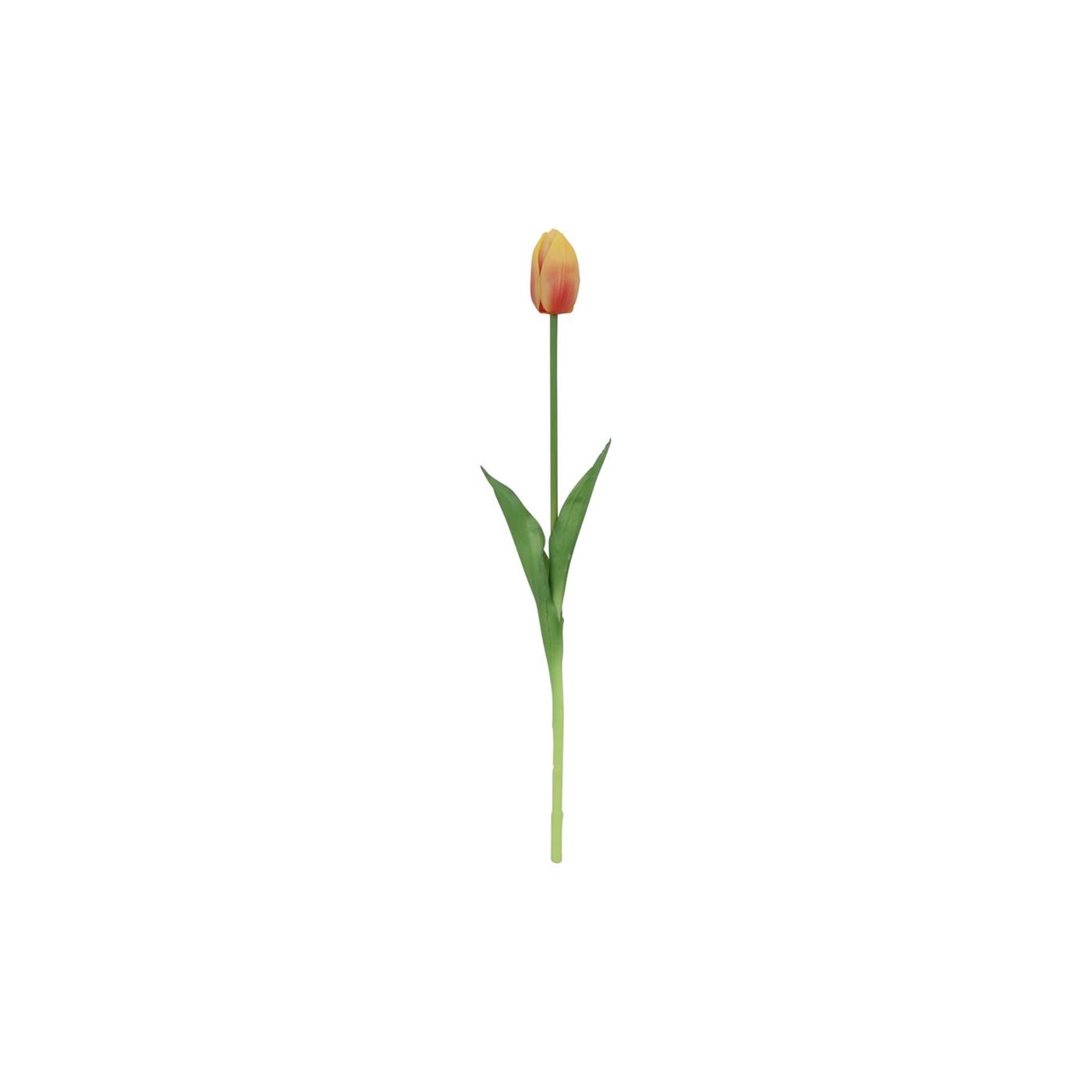 Countryfield fleur artificielle tulipe jaune orange 10x10x47cm