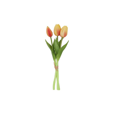 Countryfield bouquet de tulipes artificielles jaune orange 29cm