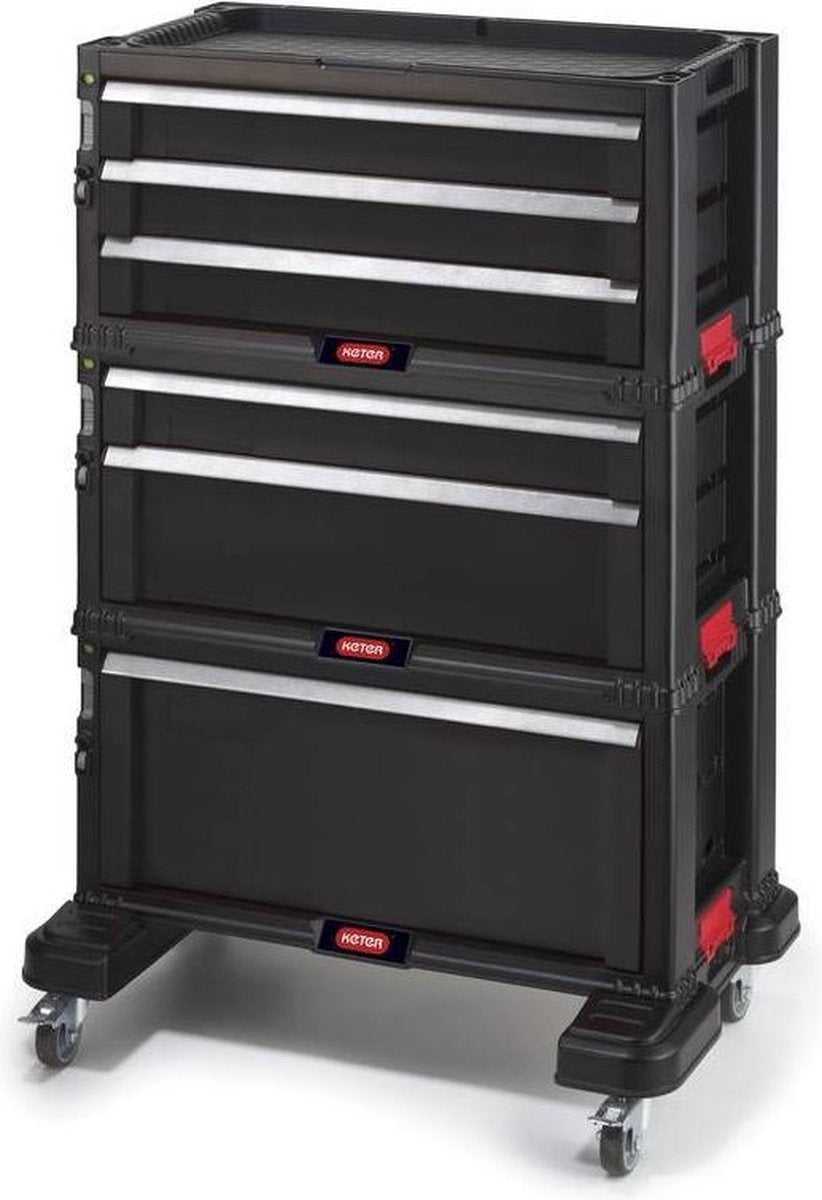 Chariot d'atelier Keter avec 6 tiroirs noir