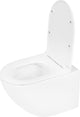 Chasse d'eau murale Differnz sans rebord 51,5x35,5cm avec abattant softclose blanc mat