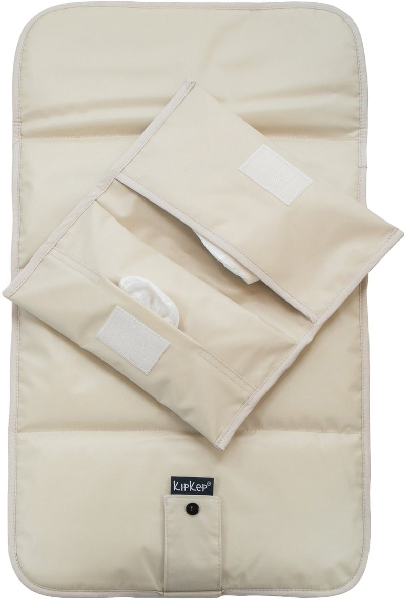 Kipkep set à langer teddy - couleur biscuit - matelas à langer incl. étui à couches - lavable - soie hydrofuge - beige