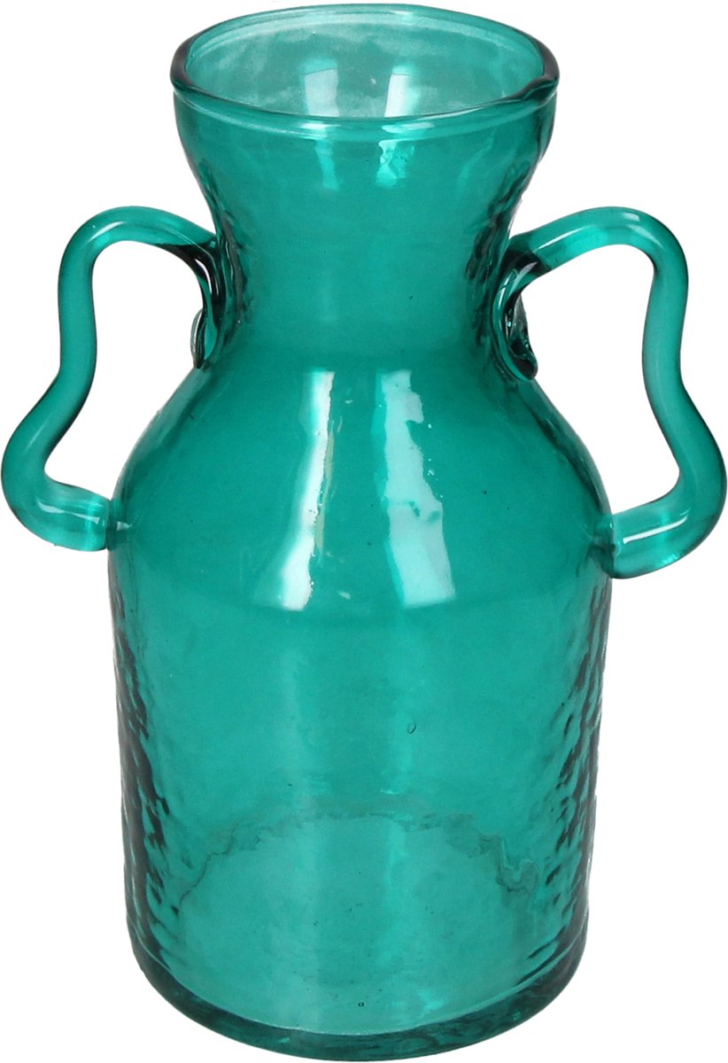 Vase collection Hd verre turquoise 13x13x18cm