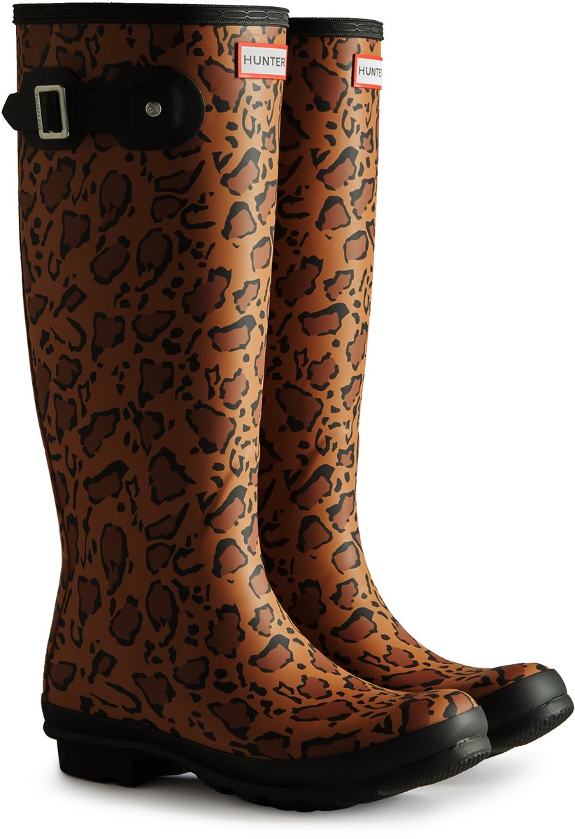 Hunter - bottes Wellington hautes originales pour femme léopard