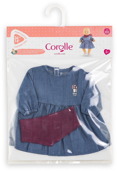 Poupée Corolle robe en jean avec écharpe petit explorateur - 36cm