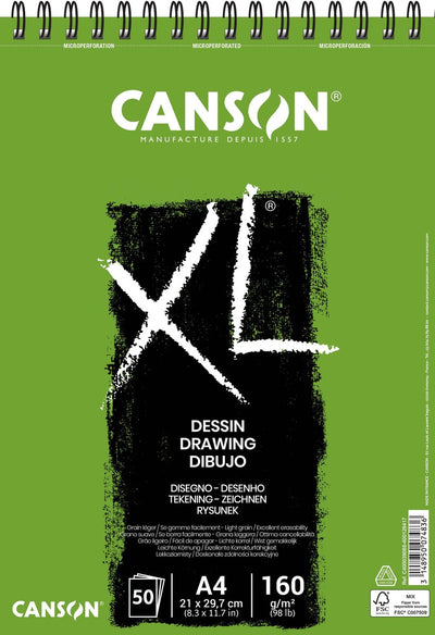 Canson papier à dessin xl dessin 50 feuilles 160gr a4 blanc | 5 pièces