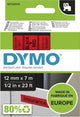 Étiquettes Dymo originales d1 | texte noir sur étiquette rouge | 12 mm x 7 m | étiquettes autocollantes pour l'étiqueteuse Label Manager | fabriqué en europe