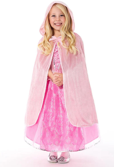 Petites aventures - cape rose à capuche - taille L XL (5-9 ans)