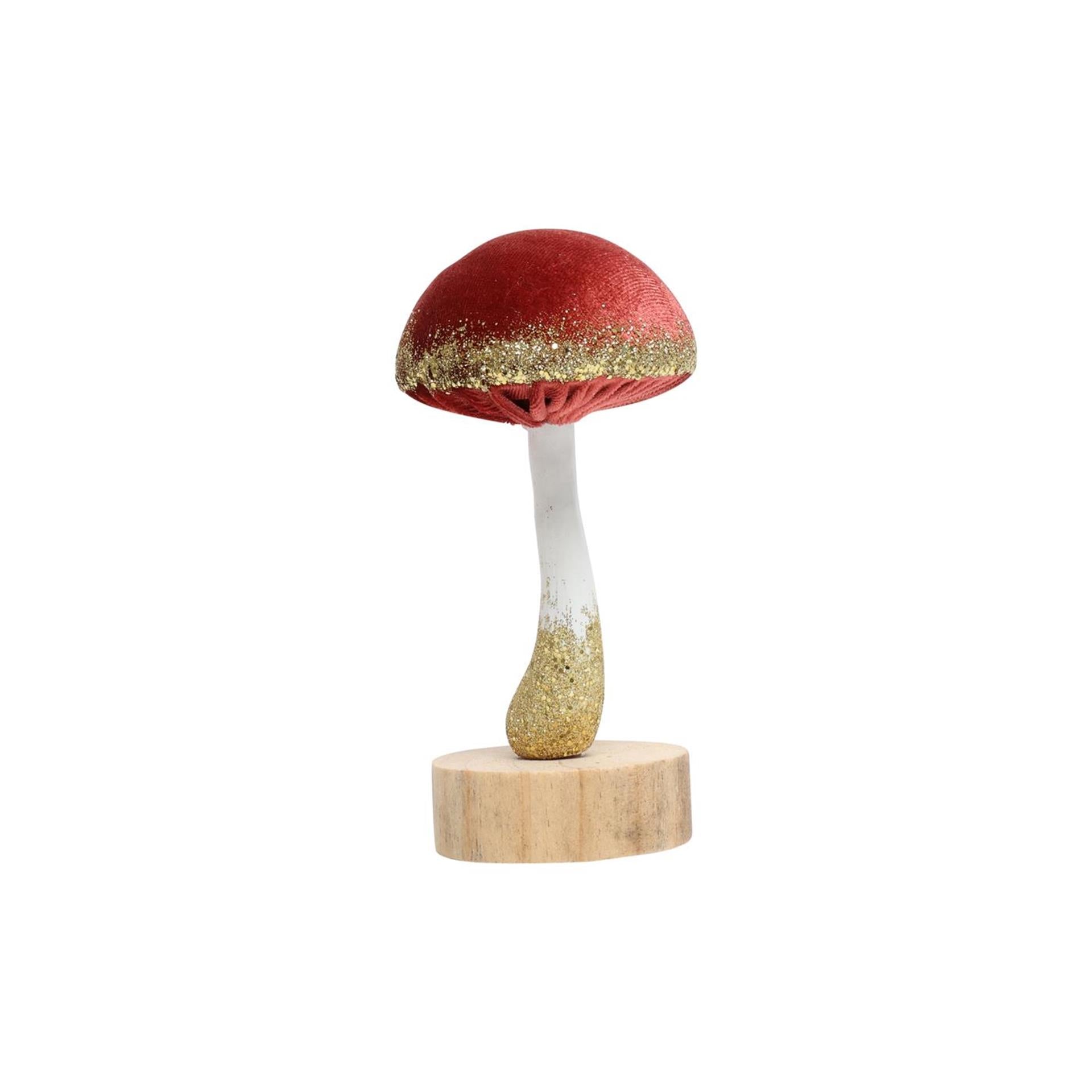 Ornement champ champêtre champignon s rose 6,5xh11,5cm