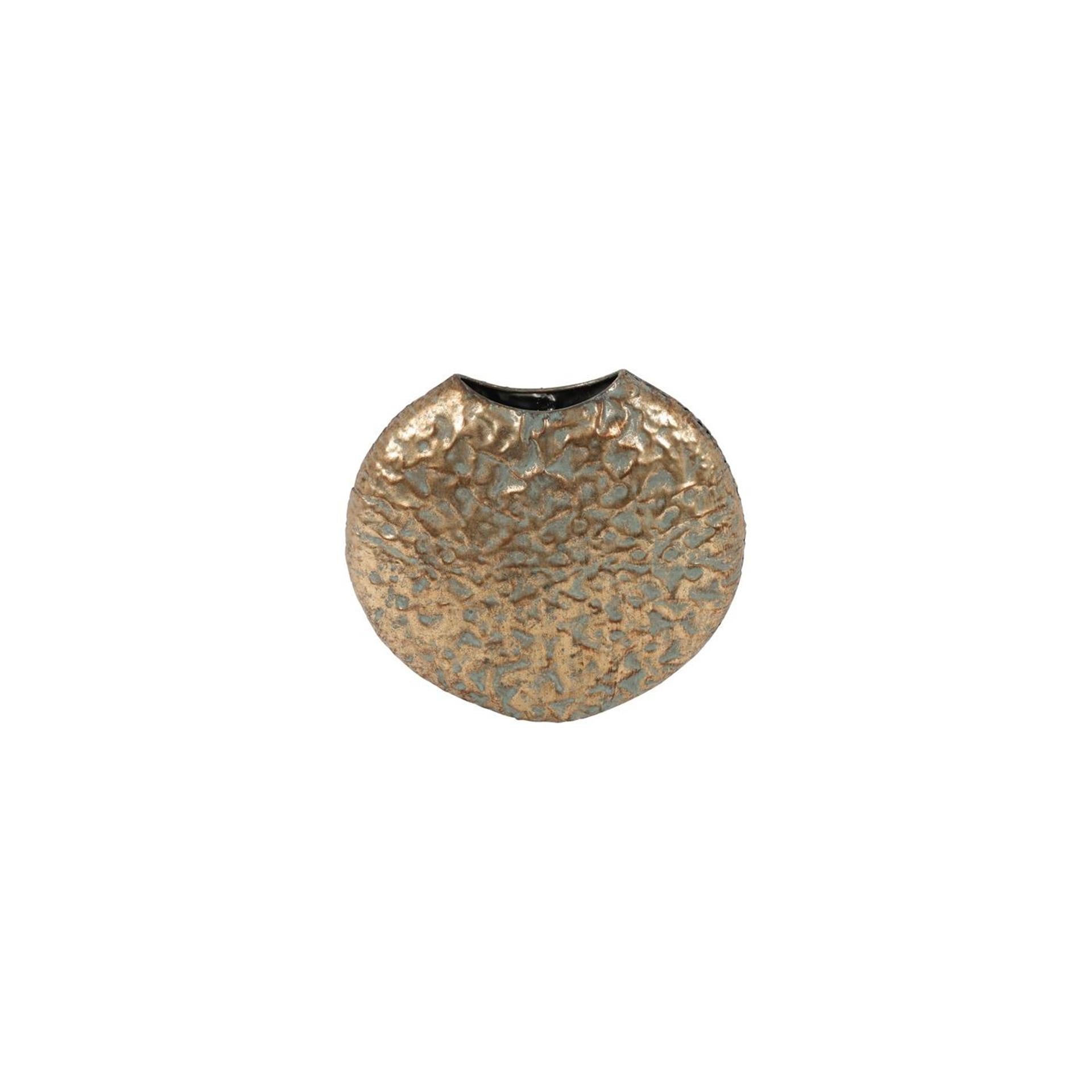 Vase champêtre métal doré h29,5cm