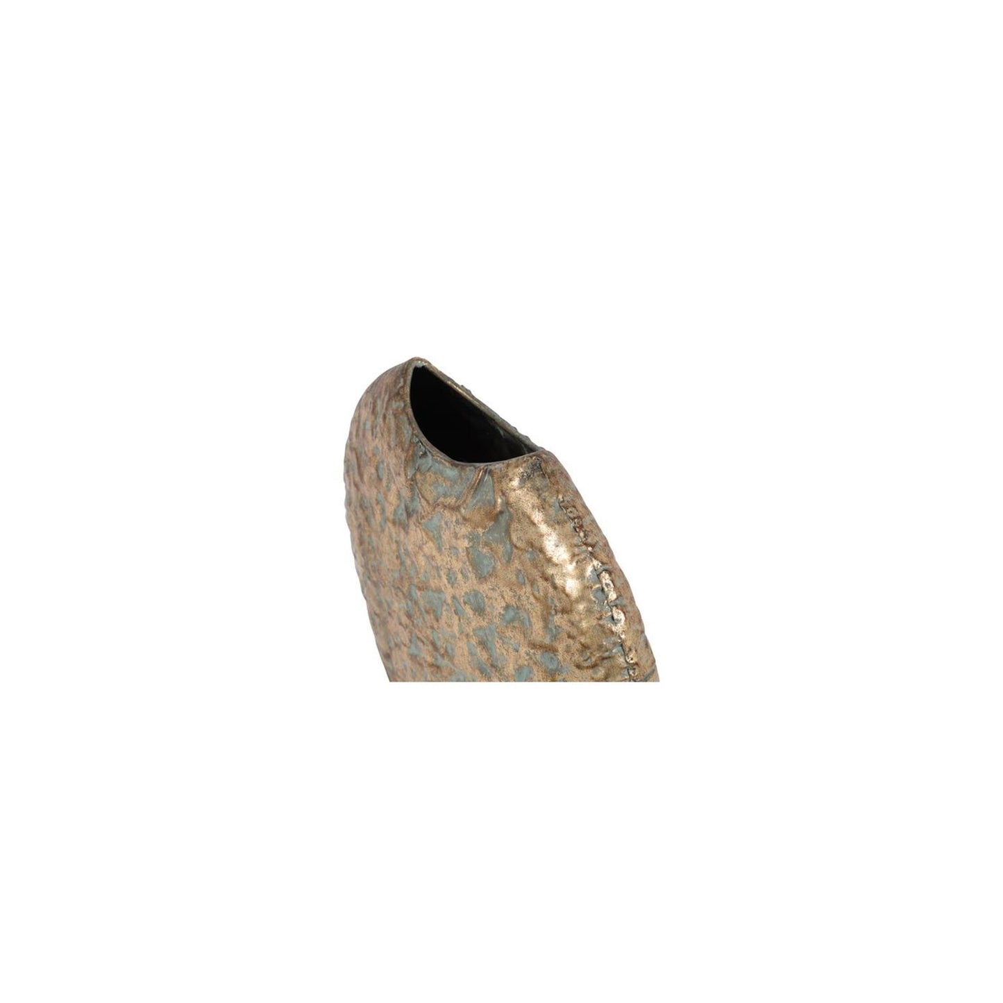 Vase champêtre métal doré h29,5cm