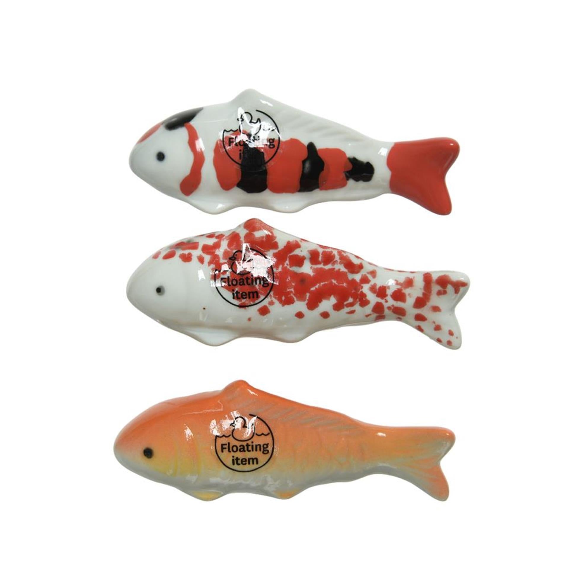 Decoris statue poisson flottant 11cm 3 assortis