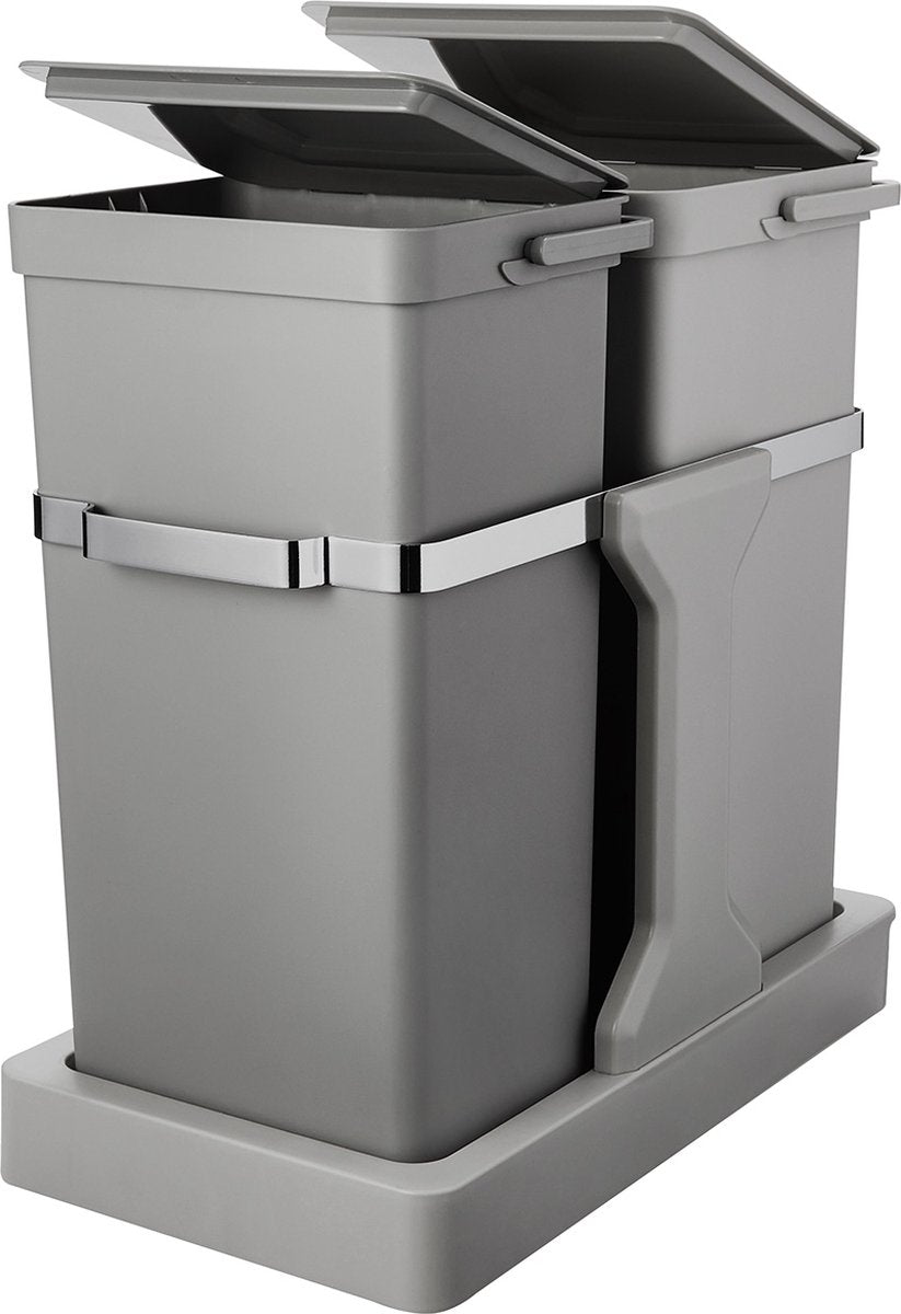 Eko Waste Backet 15 + 20L Grey Deco Duo Built -in