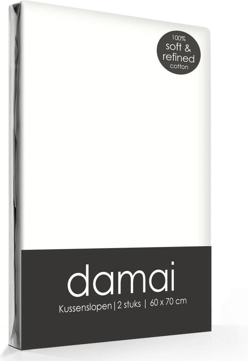 Taie d'oreiller Damai - lot de 2 - 100% coton - avec fermeture hôtel - 40x80 cm - blanc