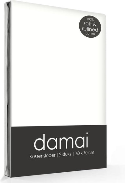 Taie d'oreiller Damai - lot de 2 - 100% coton - avec fermeture hôtel - 40x80 cm - blanc