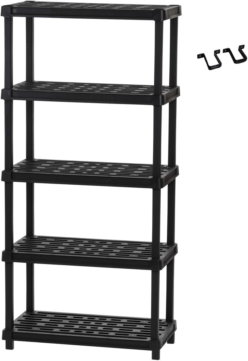 Support de rangement Iris l - 5 niveaux - extra spacieux - plastique - noir