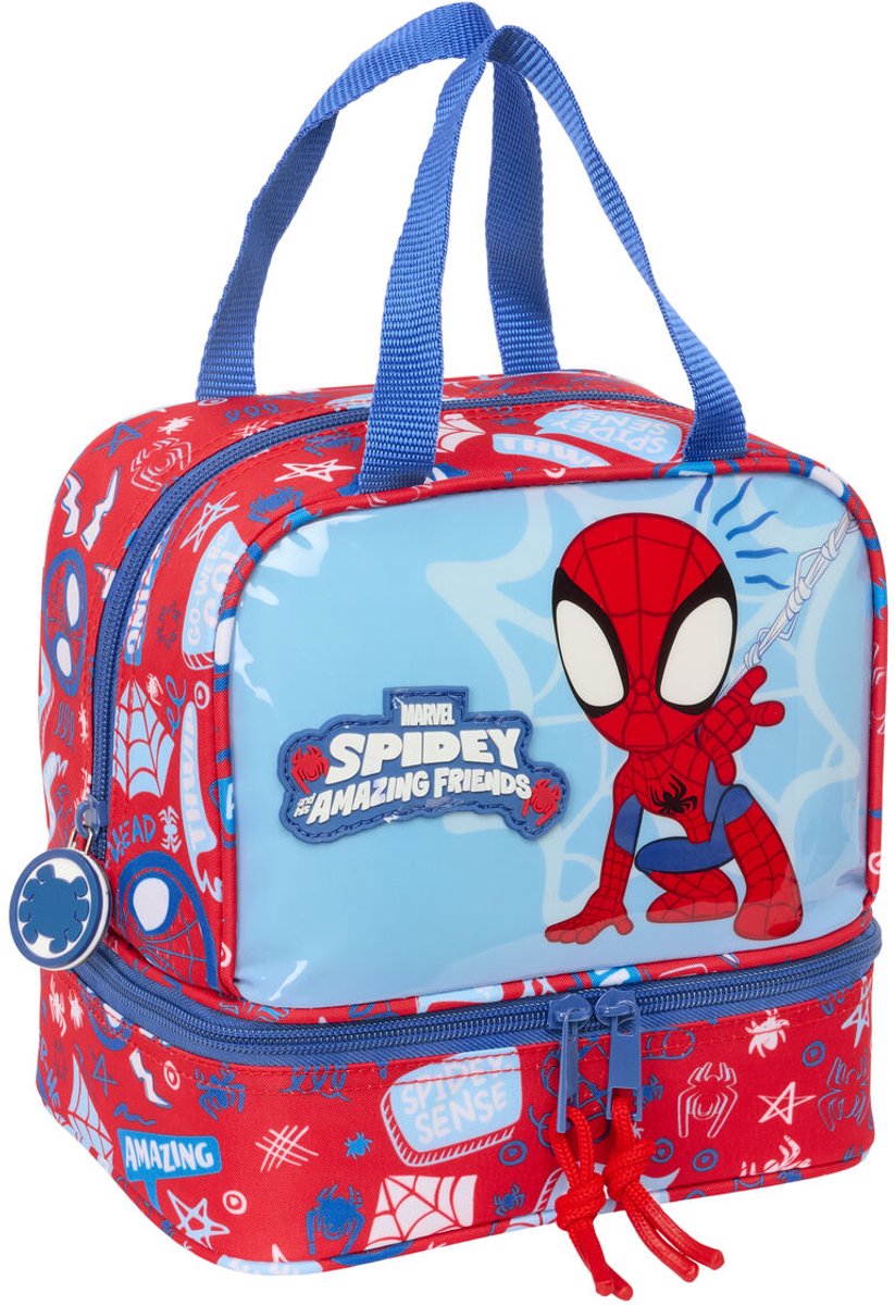 Boîte à lunch Spider-man Rescue bleu rouge 20 x 20 x 15 cm